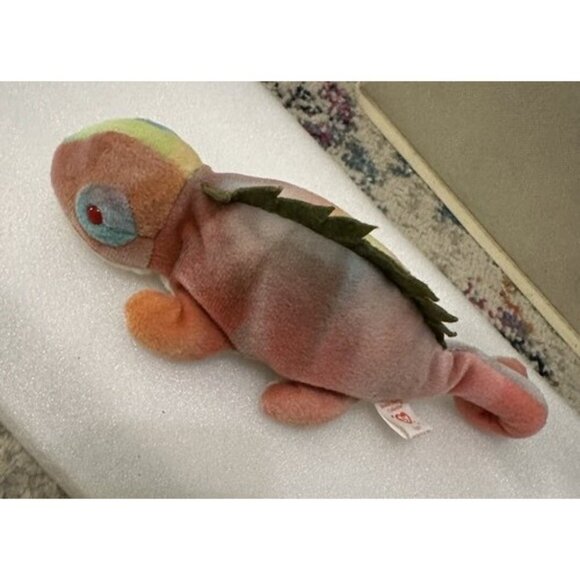 Ty Beanie Babies Lot Of 5 - Flamingo Ostrich Husky Lizard & Deer Plush Toys - Picture 2 of 9